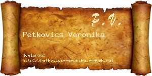 Petkovics Veronika névjegykártya